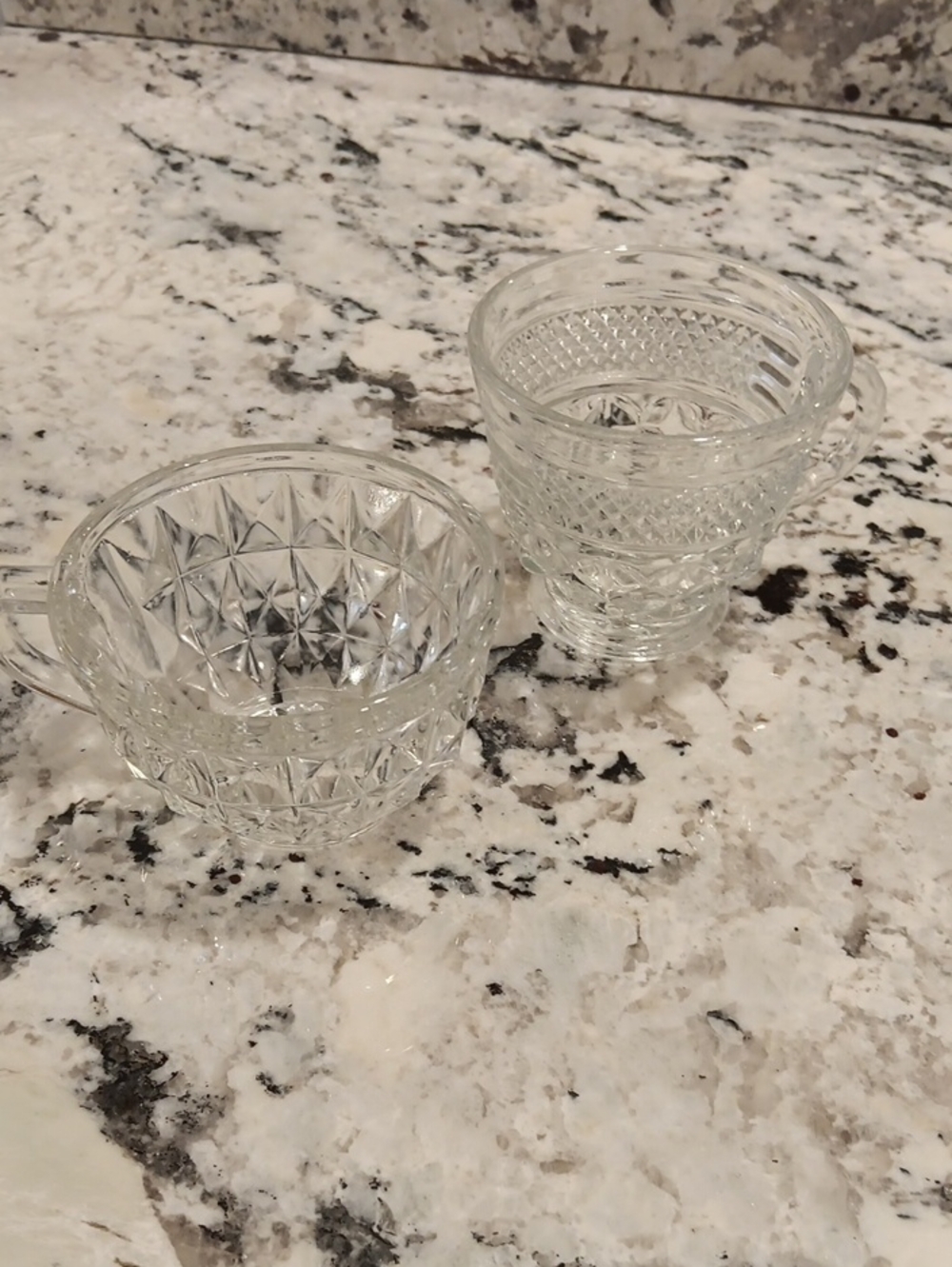 1 Fostora, 1 Anchor Hocking punch cups Cups - Elegant Vintage Pressed Glass